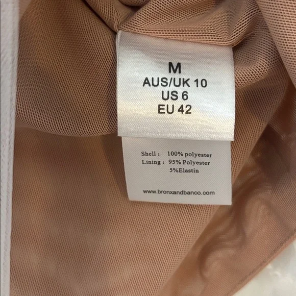 BRONX & BANCO Saba Leaf Appliqué Lace Midi Dress in White Size Medium NWT - Picture 10 of 12